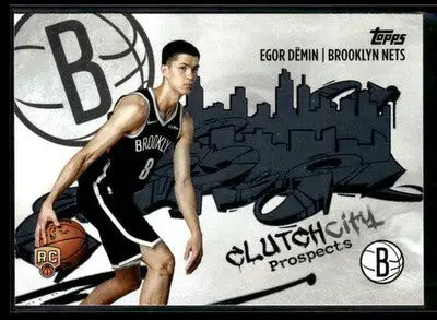 2025-26 Topps Egor Dëmin #CC-8 Clutch City Prospects Holo Foil Brooklyn Nets