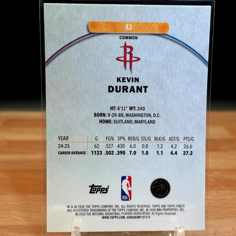 2025-26 Topps Finest Kevin Durant Oil Spill Common #83 Houston Rockets - Basketball Card Single