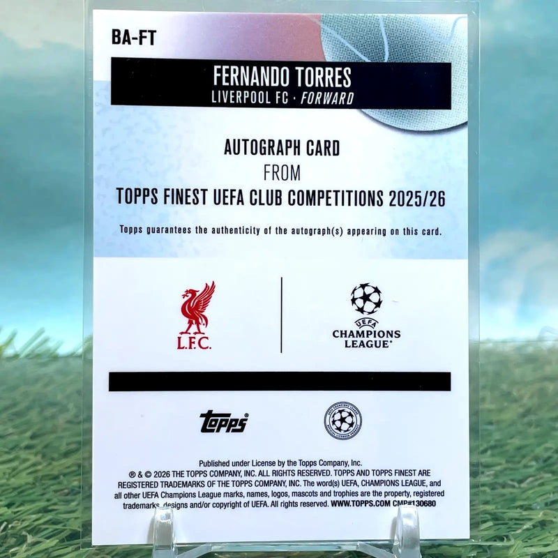2025-26 Topps Finest UEFA Fernando Torres Auto Green Wave /99 Liverpool FC
