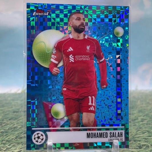 2025-26 Topps Finest UEFA Mohamed Salah Blue Checkerboard /99 Common Liverpool