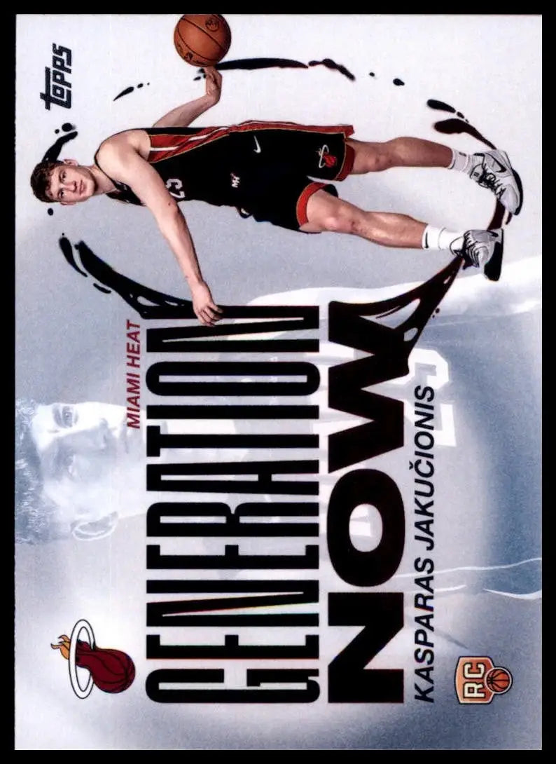 2025-26 Topps Generation Now Kasparas Jakucionis Rookie #GN-20 Miami Heat Card - Basketball Card Single