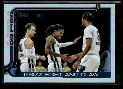 2025-26 Topps Grit and Grind: Grizz Fight and Claw #298 Rainbow Foil Grizzlies - Basketball Card Single