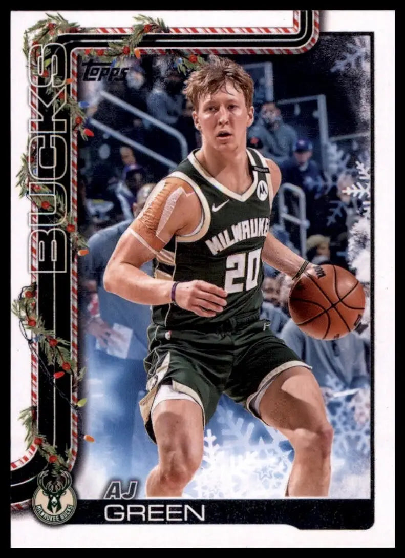 2025-26 Topps Holiday AJ Green #H46 Milwaukee Bucks Basketball Card NBA Sports - Basketball Card Single