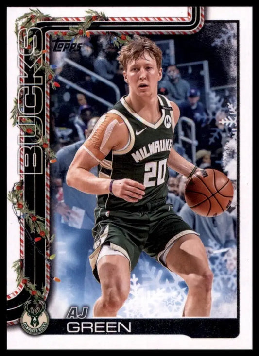 2025-26 Topps Holiday AJ Green #H46 Milwaukee Bucks Basketball Card NBA Sports