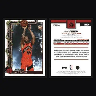 2025-26 Topps Holiday Alijah Martin #H199 RC Toronto Raptors Rookie - Basketball Card Single