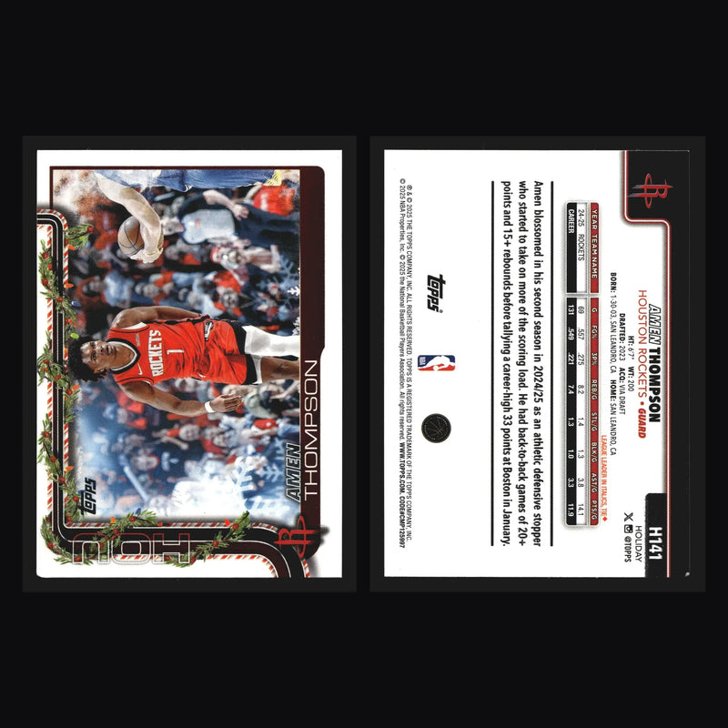 2025-26 Topps Holiday Amen Thompson #H141 Houston Rockets - Basketball Card Single