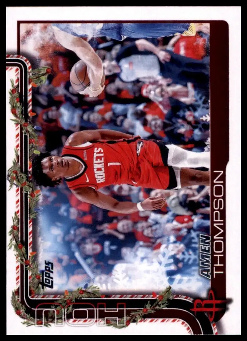 2025-26 Topps Holiday Amen Thompson #H141 Houston Rockets Basketball Card NBA - Basketball Card Single