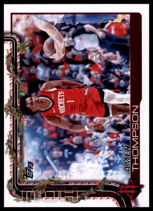 2025-26 Topps Holiday Amen Thompson #H141 Houston Rockets Basketball Card NBA