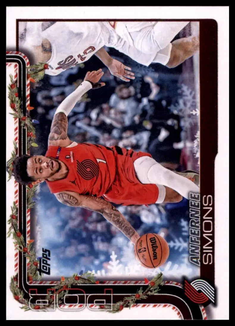 2025-26 Topps Holiday Anfernee Simons #H97 Portland Trail Blazers Basketball NBA - Basketball Card Single