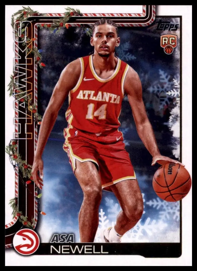2025-26 Topps Holiday Asa Newell Rookie #H183 Atlanta Hawks Basketball Card NBA - Basketball Card Single