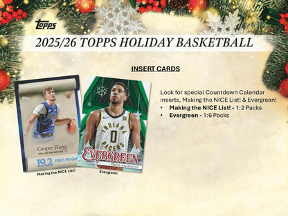 2025-26 Topps Holiday Basketball Countdown Calendar Box | Columbia Sports Cards