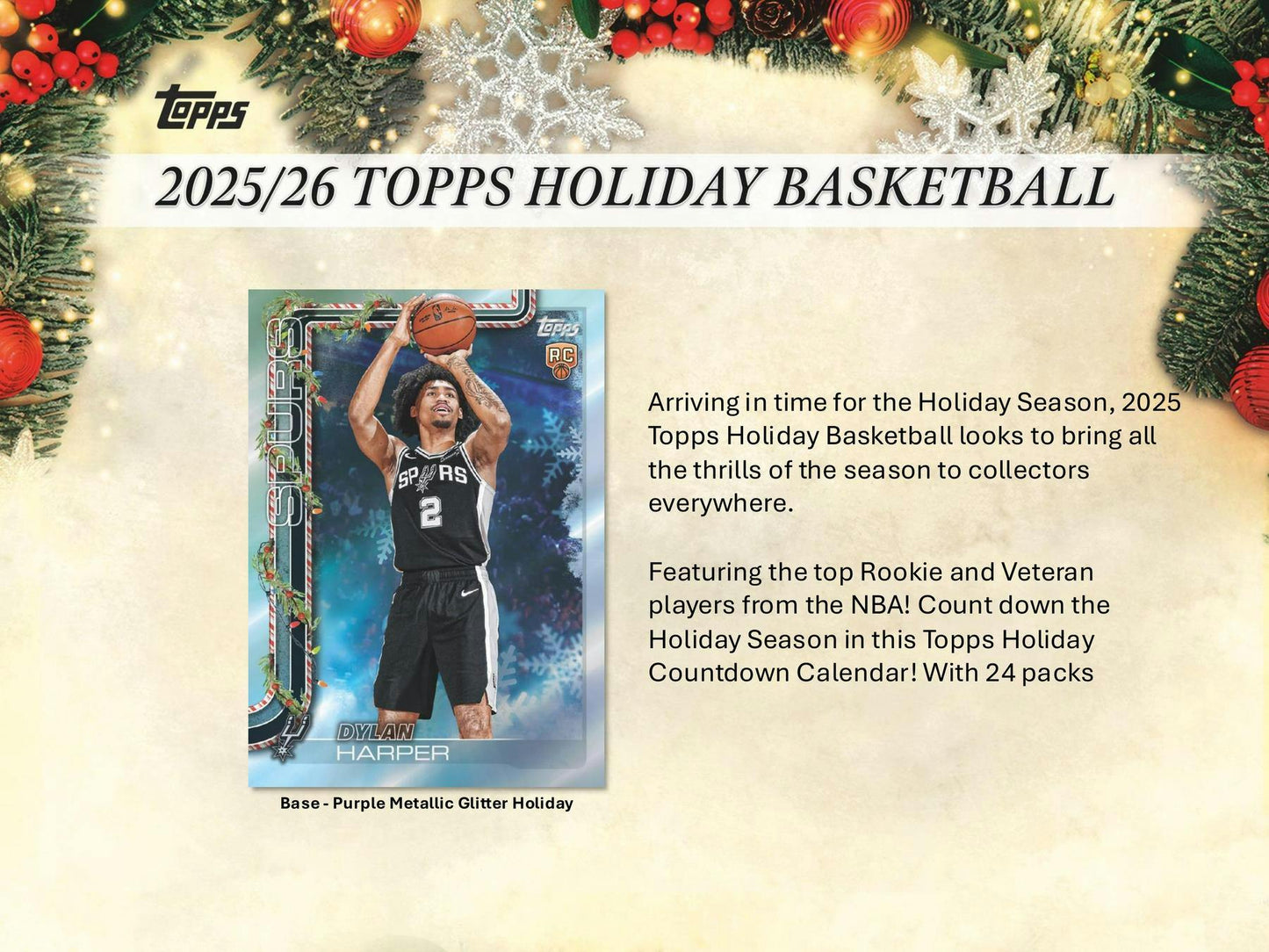 2025-26 Topps Holiday Basketball Countdown Calendar Box | Columbia Sports Cards