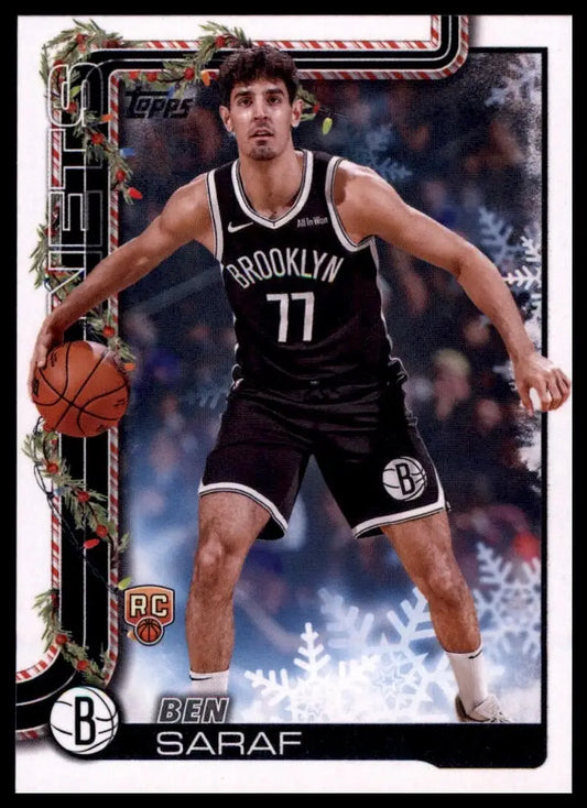 2025-26 Topps Holiday Ben Saraf Rookie #H186 Brooklyn Nets Basketball Card NBA