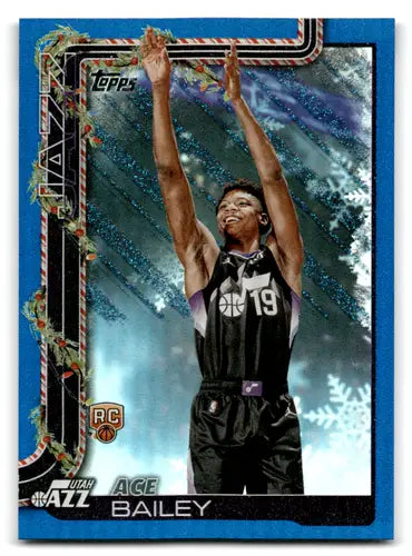 2025-26 Topps Holiday Blue Metallic Glitter Holiday #H165 Ace Bailey NM ID:80873 - Hockey Card Single