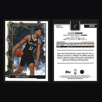 2025-26 Topps Holiday Carter Bryant #H174 San Antonio Spurs RC - Basketball Card Single