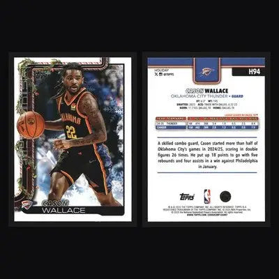 2025-26 Topps Holiday Cason Wallace #H94 Thunder - Basketball Card Single