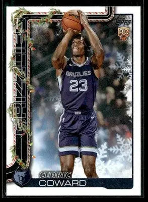2025-26 Topps Holiday Cedric Coward #H171 Base RC Memphis Grizzlies - Basketball Card Single