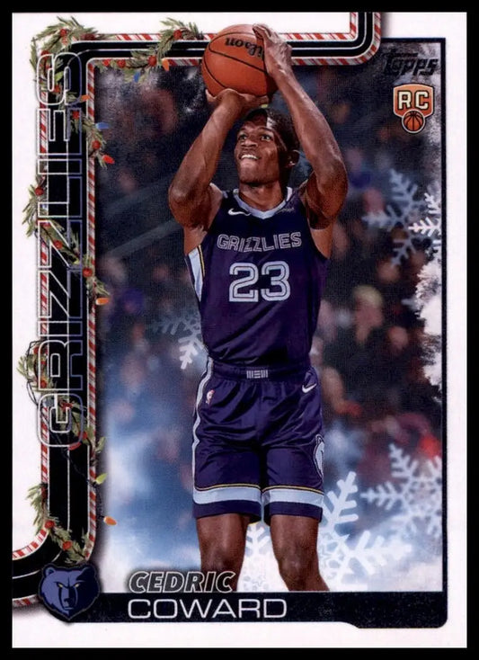 2025-26 Topps Holiday Cedric Coward Rookie #H171 Memphis Grizzlies Basketball