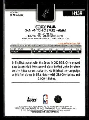 2025-26 Topps Holiday Chris Paul #H159 San Antonio Spurs - Basketball Card Single
