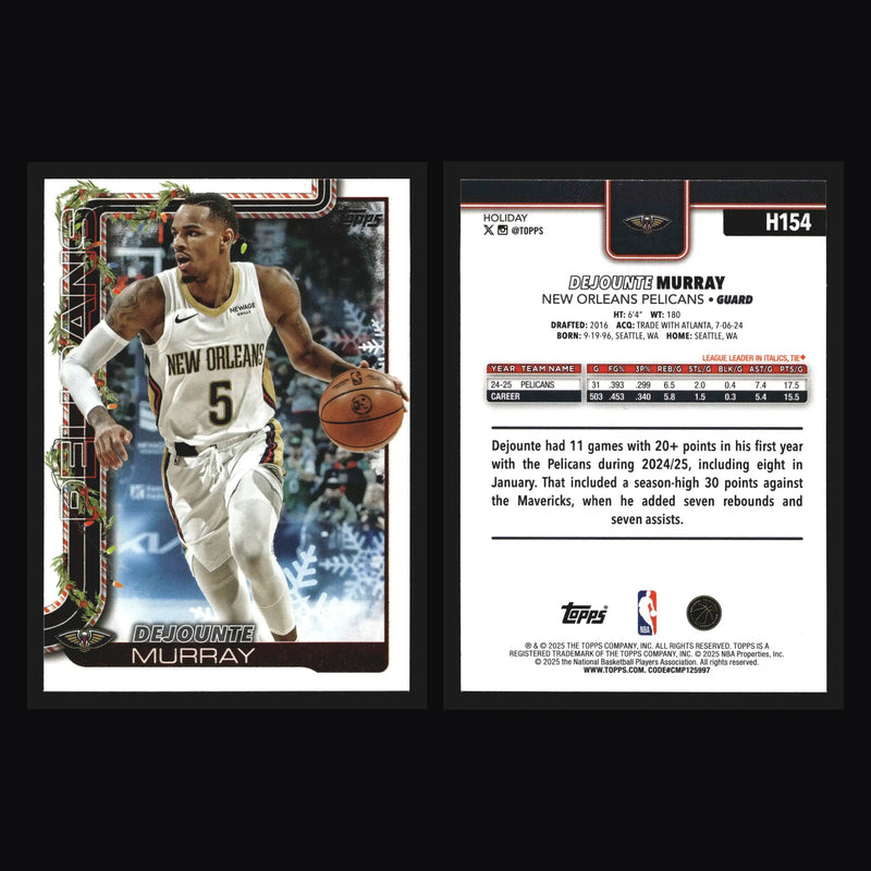 2025-26 Topps Holiday Dejounte Murray #H154 New Orleans Pelicans