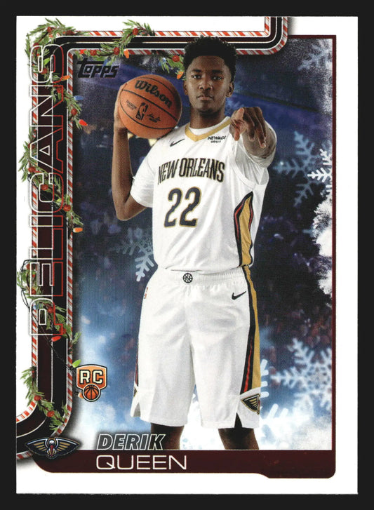 2025-26 Topps Holiday Derik Queen #H173 RC New Orleans Pelicans Rookie