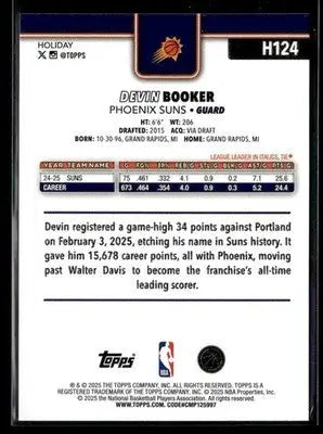 2025-26 Topps Holiday Devin Booker #H124 Phoenix Suns - Basketball Card Single