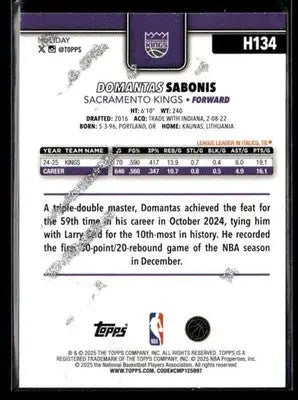2025-26 Topps Holiday Domantas Sabonis #H134 Glitter Holiday Sacramento Kings - Basketball Card Single