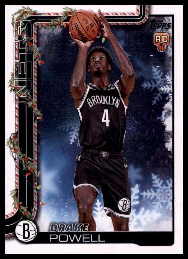 2025-26 Topps Holiday Drake Powell Rookie #H182 Brooklyn Nets Basketball Card - Basketball Card Single