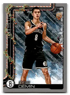 2025-26 Topps Holiday Glitter Holiday #H168 Egor Demin NM-MT RC Rookie ID:80868 - Basketball Card Single
