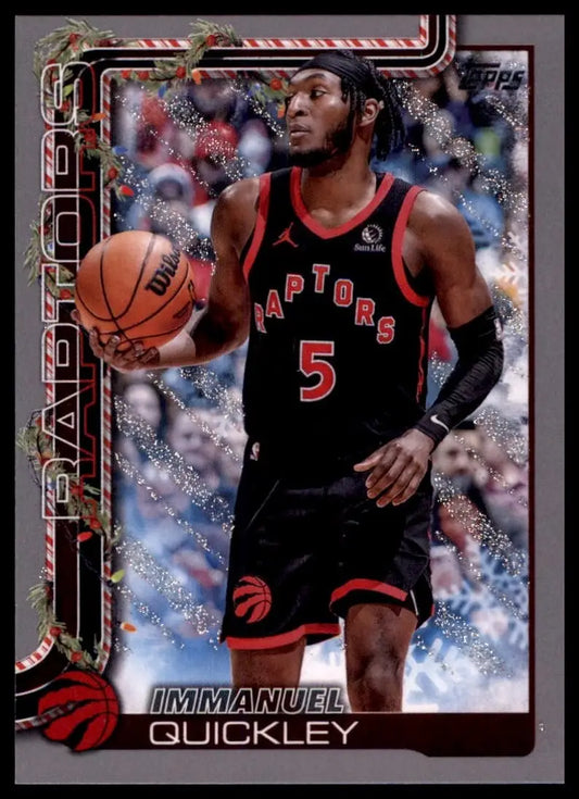 2025-26 Topps Holiday Glitter Immanuel Quickley #H26 Immanuel Quickley Raptors - Basketball Card Single