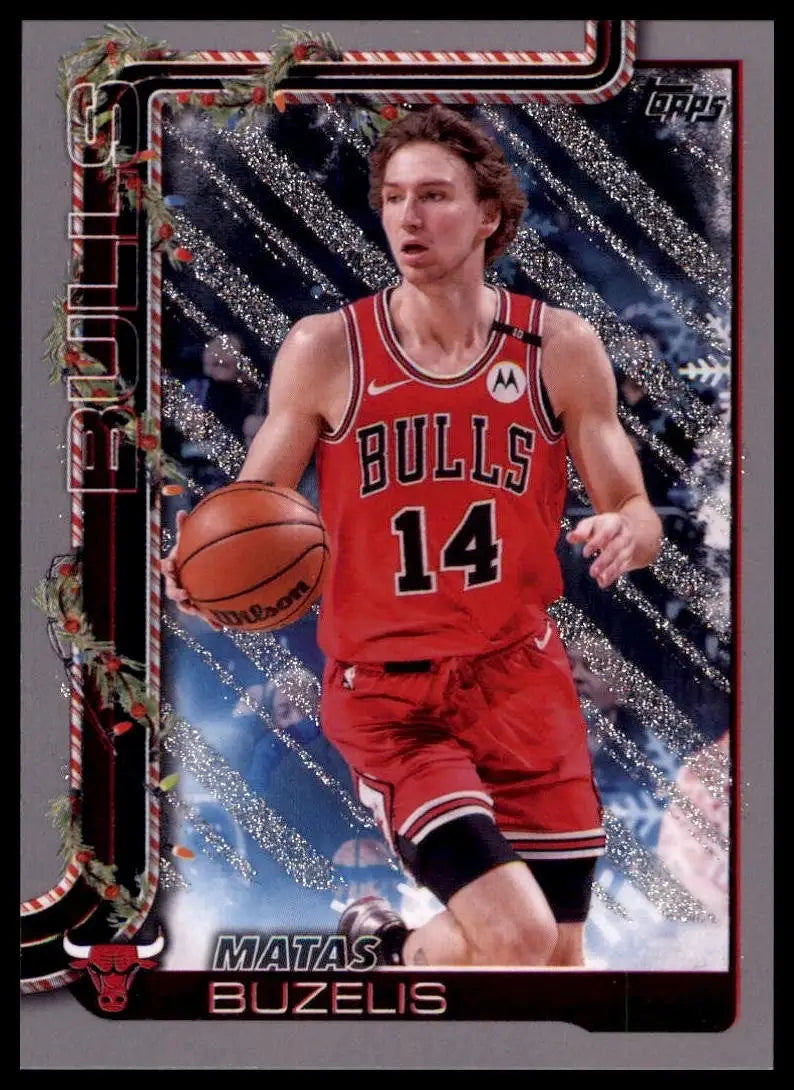 2025-26 Topps Holiday Glitter Matas Buzelis #H30 Chicago Bulls Basketball Card - Basketball Card Single