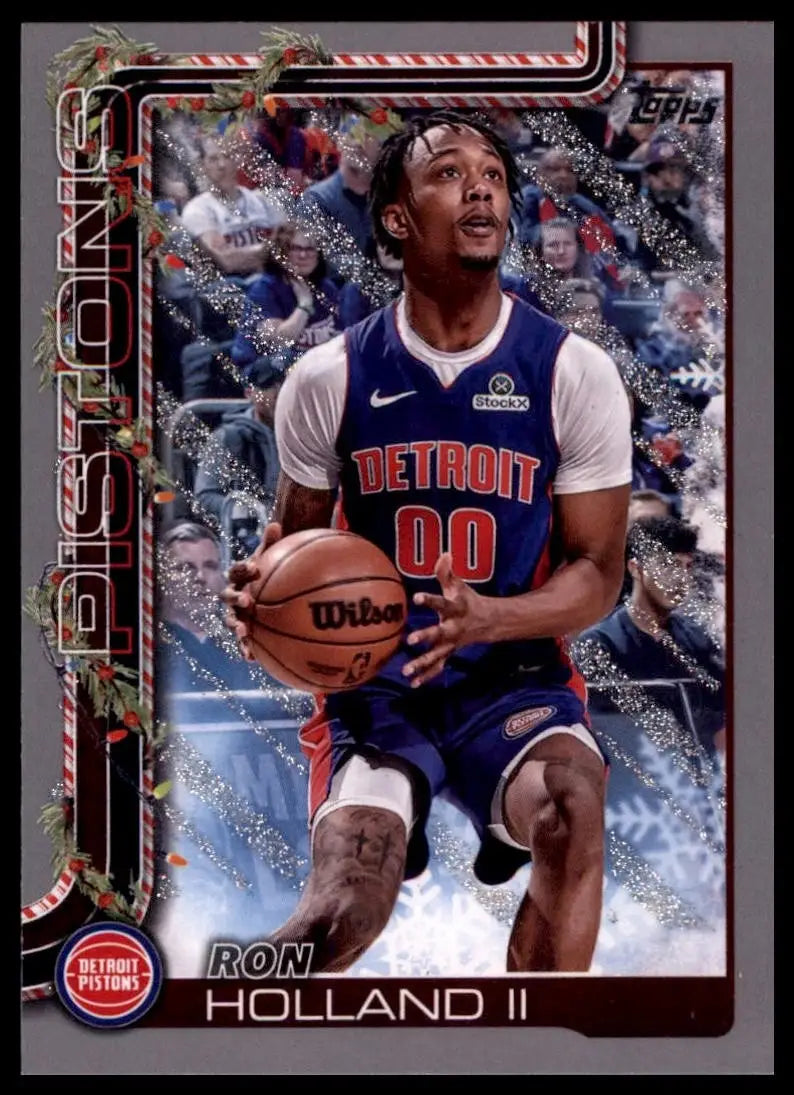 2025-26 Topps Holiday Glitter Ron Holland II #H34 Detroit Pistons Basketball NBA