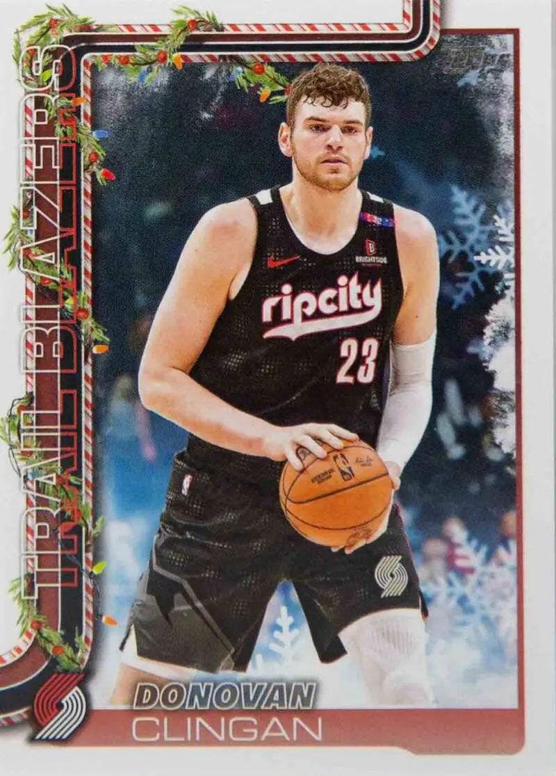 2025-26 Topps Holiday #H100 Donovan Clingan NM-MT Blazers ID:80914 - Basketball Card Single