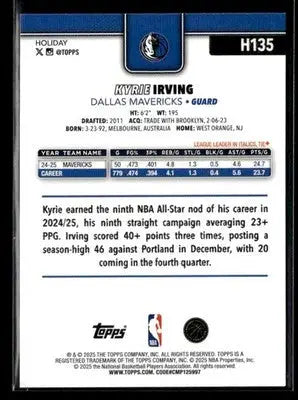 2025-26 Topps Holiday #H135 Kyrie Irving - Basketball Card Single