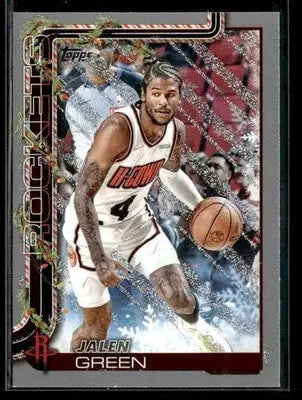 2025-26 Topps Holiday #H140 Jalen Green Glitter Holiday - Basketball Card Single