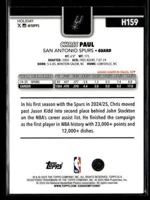 2025-26 Topps Holiday #H159 Chris Paul - Basketball Card Single