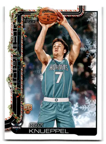 2025-26 Topps Holiday #H164 Kon Knueppel NM-MT RC Rookie Hornets ID:80193 - Basketball Card Single
