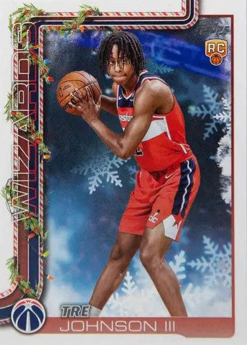 2025-26 Topps Holiday #H166 Tre Johnson III NM-MT RC Rookie Wizards ID:80997 - Basketball Card Single