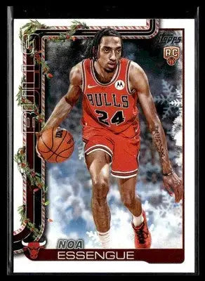 2025-26 Topps Holiday #H172 Noa Essengue Base RC Chicago Bulls - Basketball Card Single