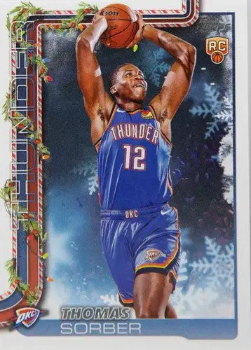 2025-26 Topps Holiday #H175 Thomas Sorber NM-MT RC Rookie Thunder ID:81003 - Basketball Card Single
