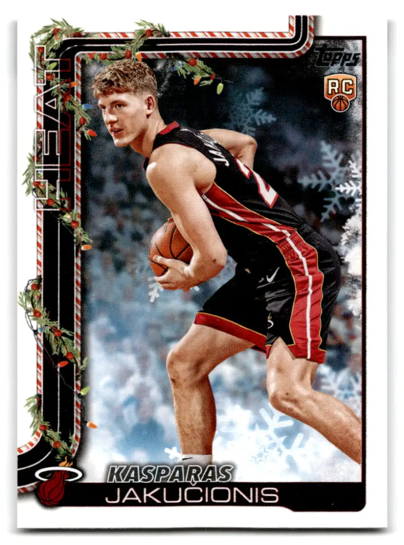2025-26 Topps Holiday #H180 Kasparas Jakucionis NM-MT RC Rookie Heat ID:81009 - Basketball Card Single
