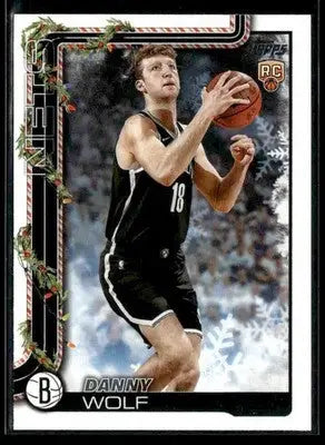 2025-26 Topps Holiday #H187 Danny Wolf Base RC Brooklyn Nets - Basketball Card Single
