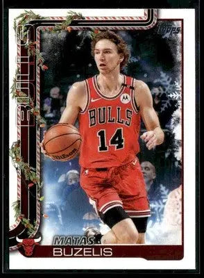 2025-26 Topps Holiday #H30 Matas Buzelis Base Chicago Bulls - Basketball Card Single