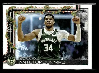 2025-26 Topps Holiday #H43 Giannis Antetokounmpo Base Milwaukee Bucks - Basketball Card Single