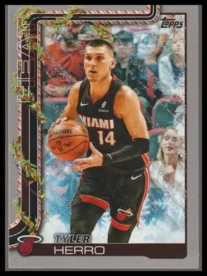 2025-26 Topps Holiday #H58 Tyler Herro Glitter Holiday Heat