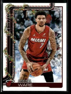 2025-26 Topps Holiday #H59 Kel’el Ware Base Miami Heat