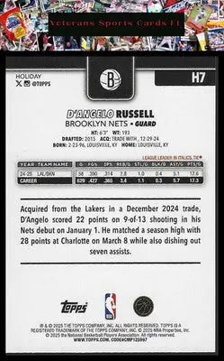 2025-26 Topps Holiday #H7 D’Angelo Russell Glitter Holiday
