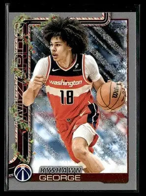 2025-26 Topps Holiday #H77 Kyshawn George Glitter Holiday - Basketball Card Single