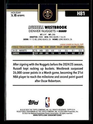 2025-26 Topps Holiday #H81 Russell Westbrook - Basketball Card Single