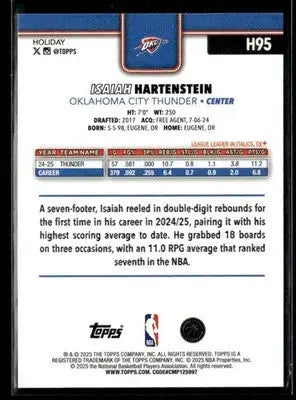 2025-26 Topps Holiday #H95 Isaiah Hartenstein - Basketball Card Single